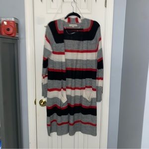 Cardigan Red Gray White and Black